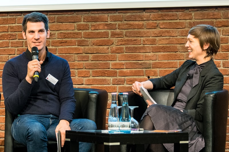 Clemens Stolzenberg, bpb, und Moderatorin Anna Hoff, bpb Foto: Gerd Metzner